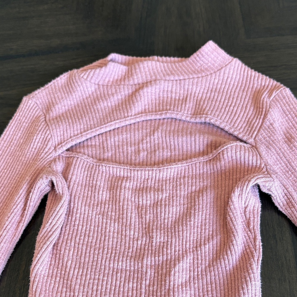 Fashion Nova dusty pink Ribbed Blouse